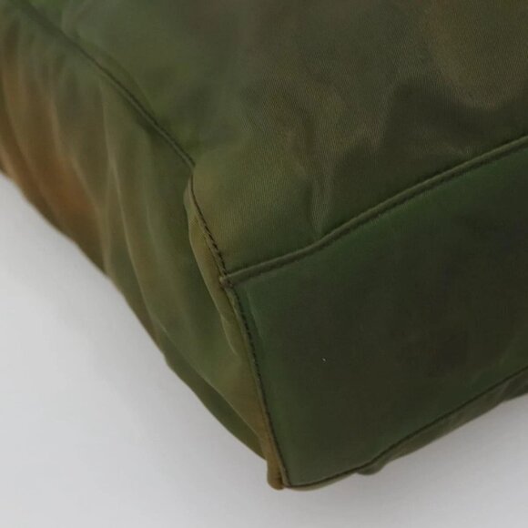 PRADA Hand Bag Nylon Plastic Khaki Silver Clear Auth bs25908 - Picture 5 of 16